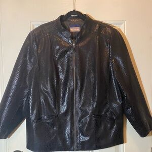 TANJAY Black Faux Snakeskin Jacket